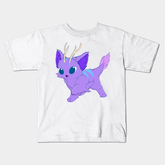 Fairy deer cat Kids T-Shirt by Eikia